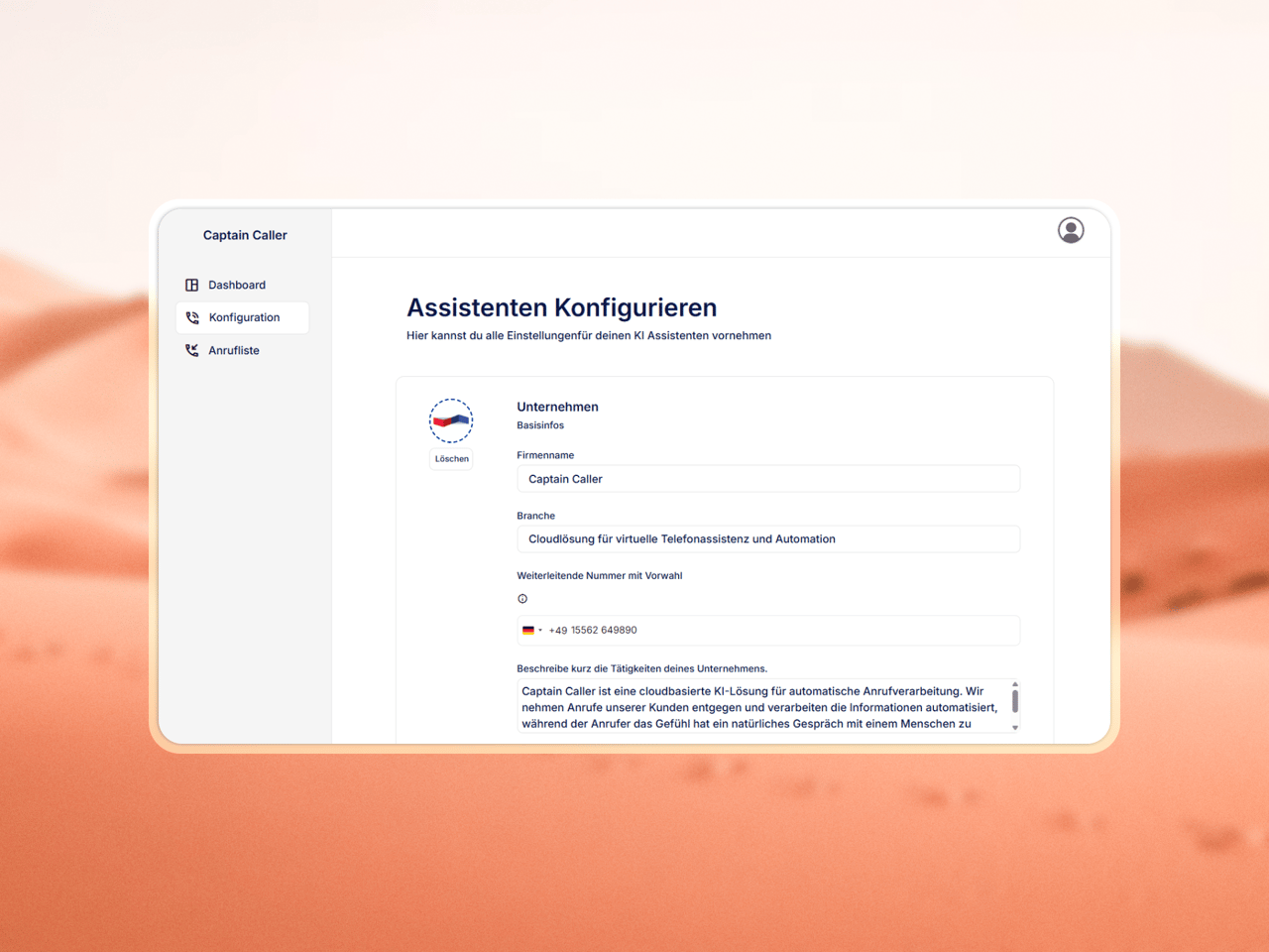 Assistenten konfigurieren